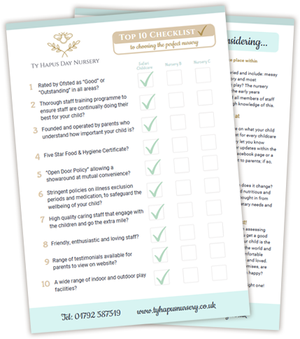 Free Top 10 Checklist from Ty Hapus Day Nursery