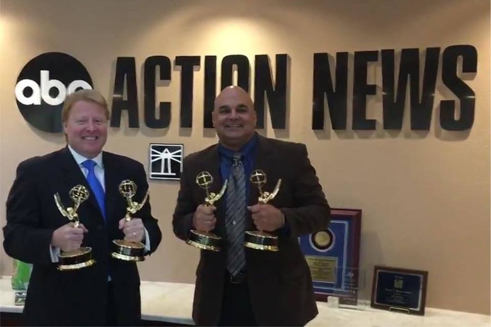 ABC Action NEWS Tampa: Bill Crane & Vince Arcuri Proudly Displaying 4 Emmy Awards