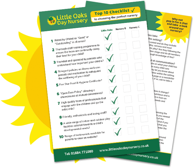free top 10 checklist from Little Oakes Day Nursery